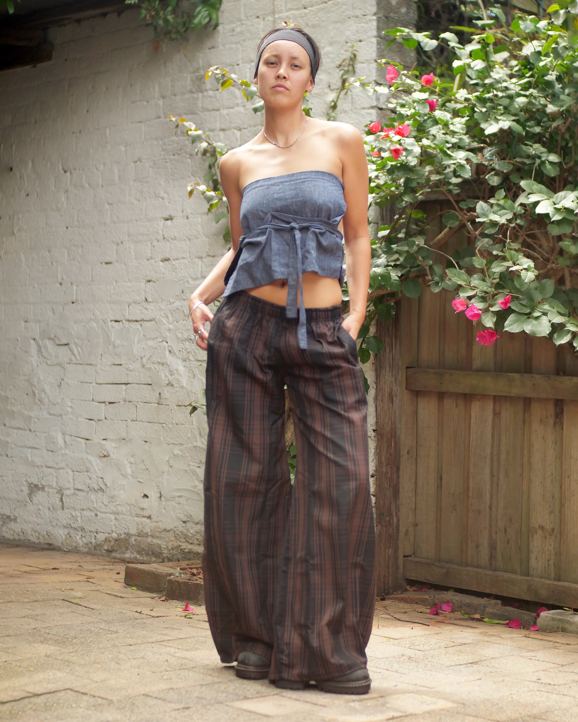 Shawties Puff Pant in Bark Tartan - Image 5