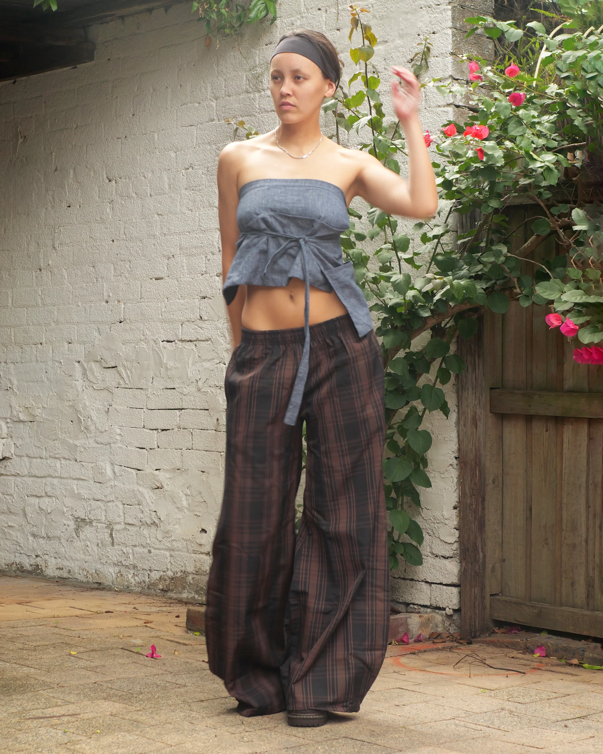 Shawties Puff Pant in Bark Tartan - Image 3