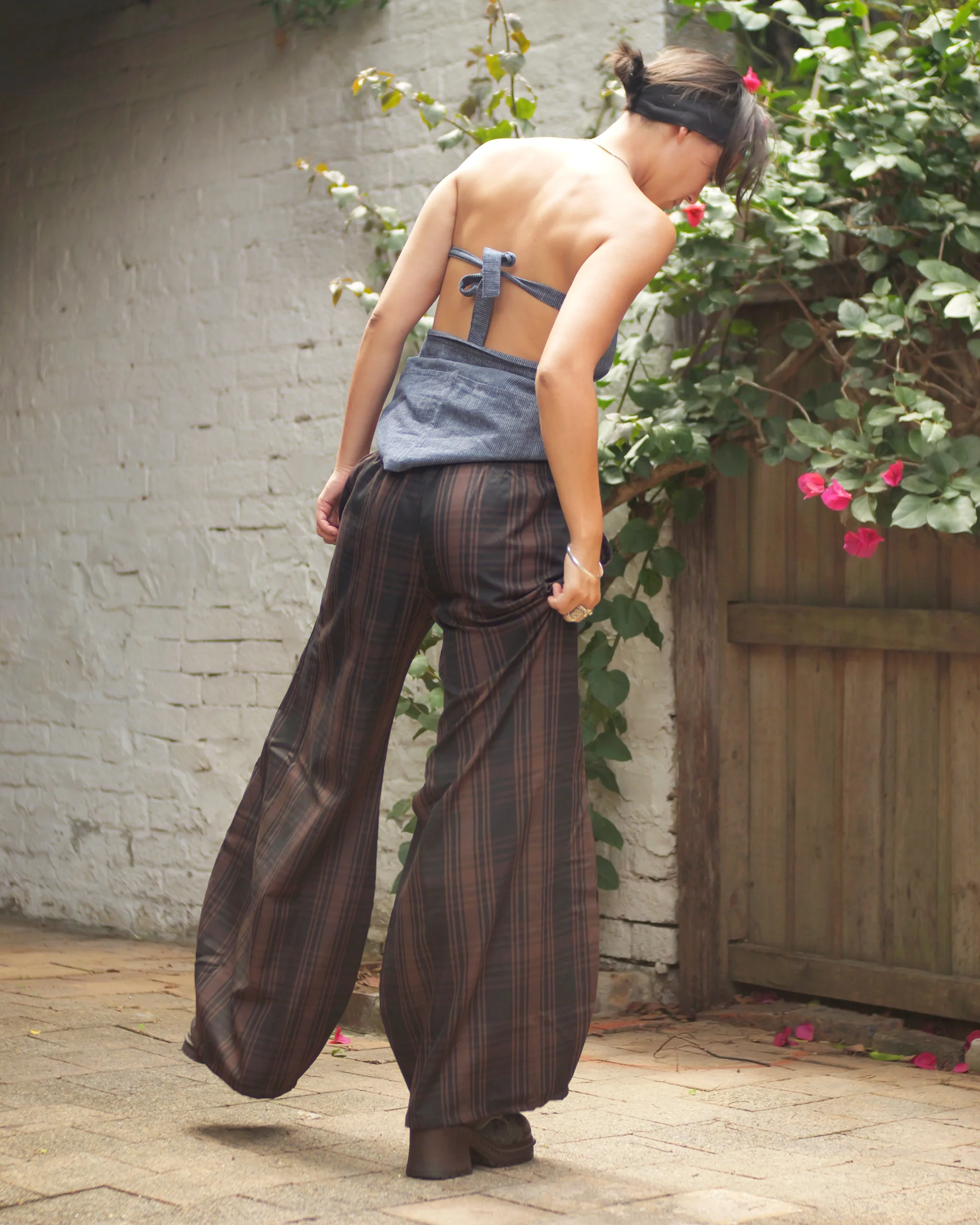 Shawties Puff Pant in Bark Tartan - Image 2